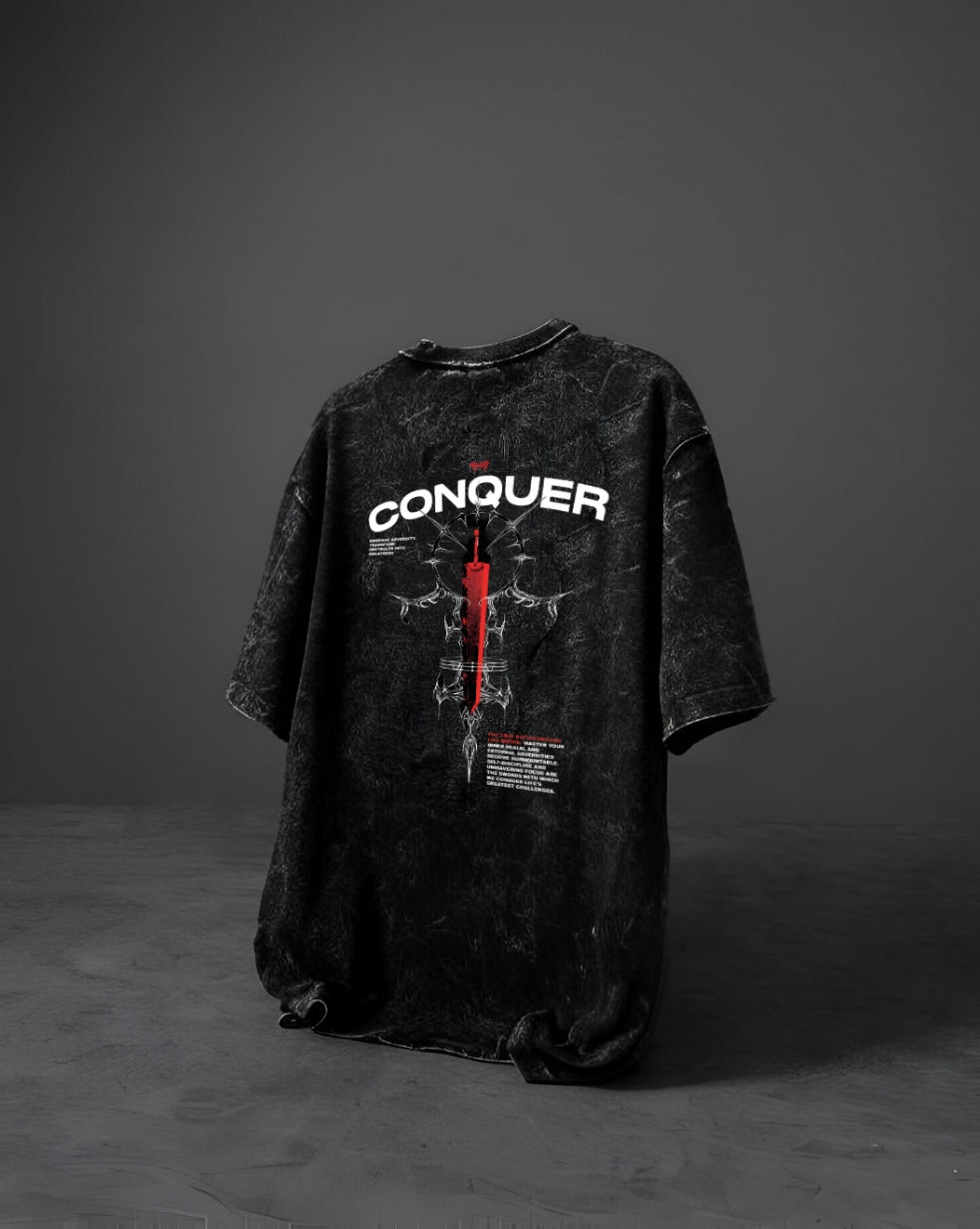 CONQUER - Acid Washed Tee